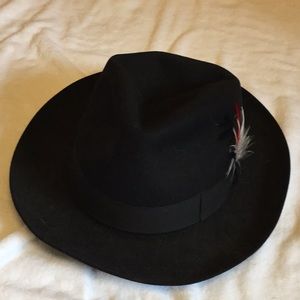 Borsalino Alessandria RainProof Black Fedora Sz 56